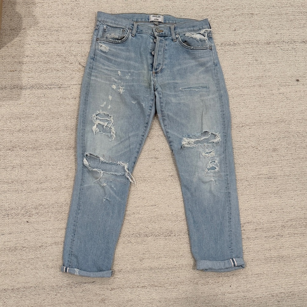 Agolde Distressed light denim jeans size 30